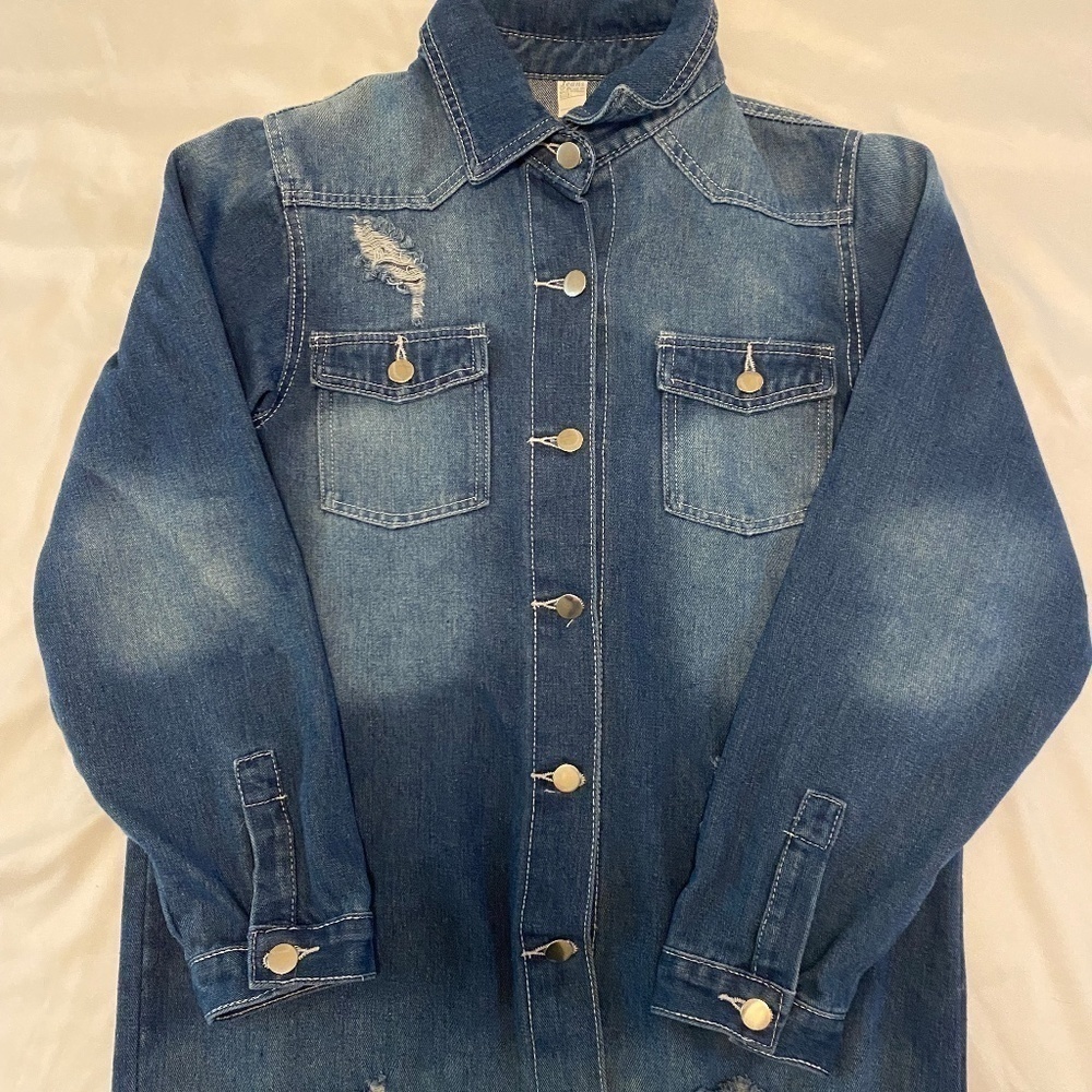 DENIM Jacket-Distressed- Size Medium - Picture 7 of 7
